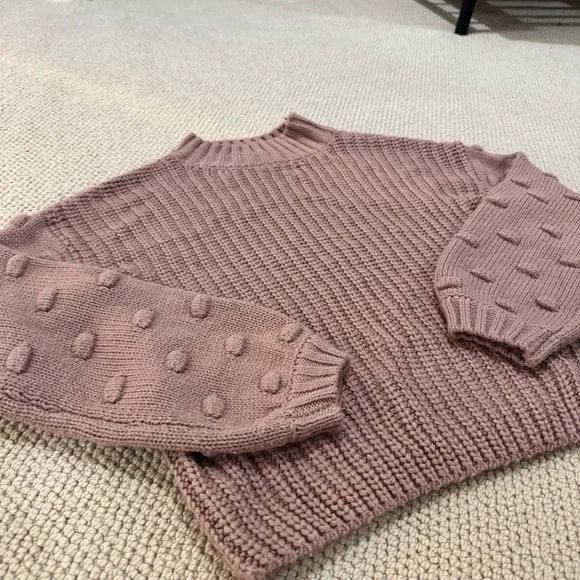 Cozy Knit Women's Sweater in Rose - Picture 3 of 4